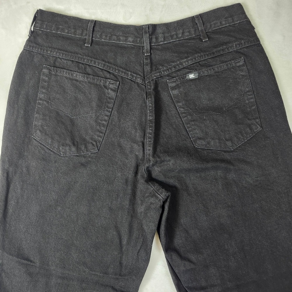 Chic Tapered Jeans Womens 33 Black Excellent Vintage High Waisted Denim - Picture 10 of 12